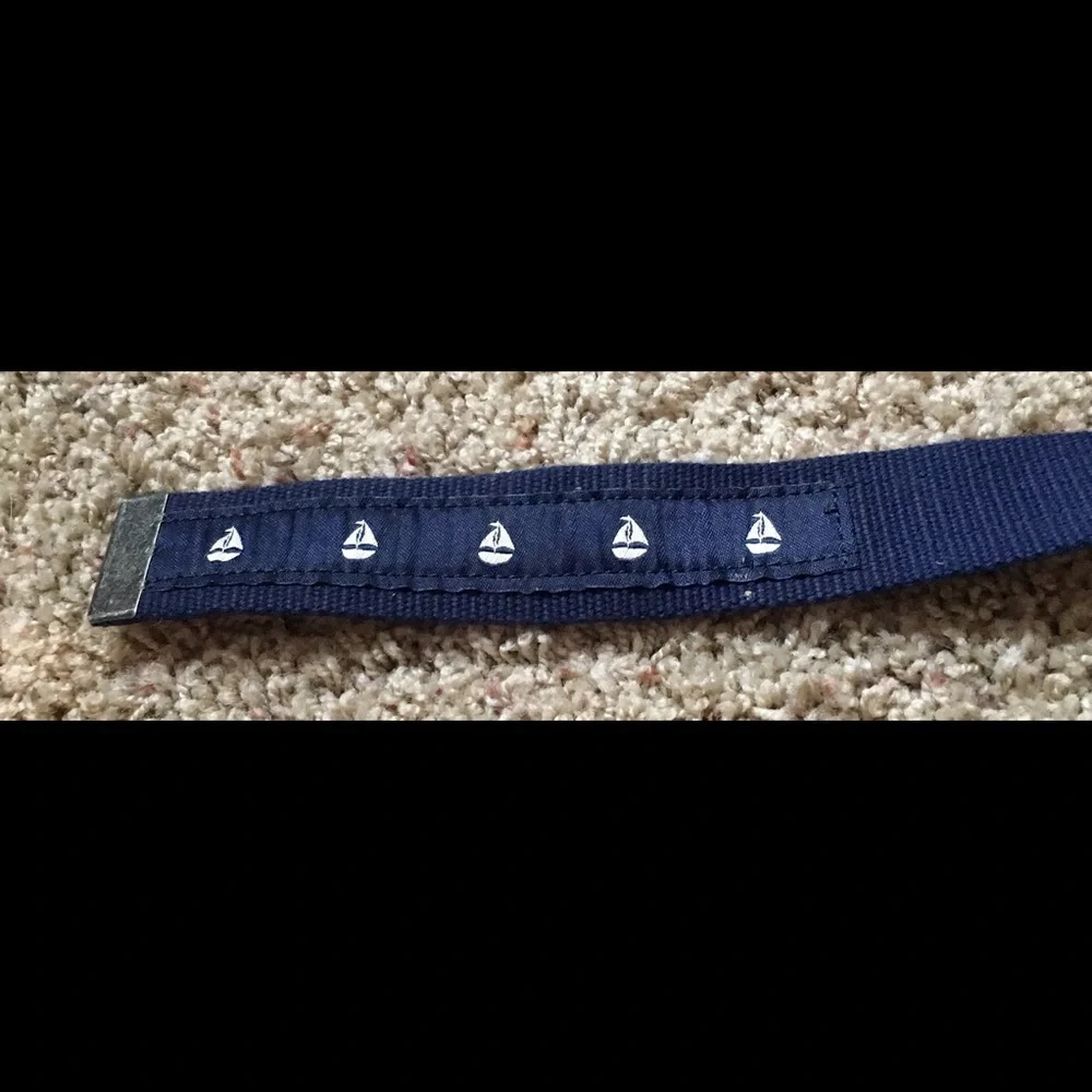 GYMBOREE Navy Fabric Belt with White Sailboats